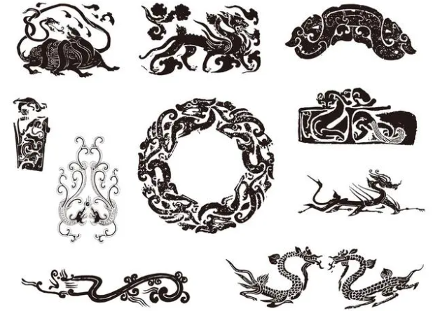 玉溪龙纹和凤纹的中式图案
